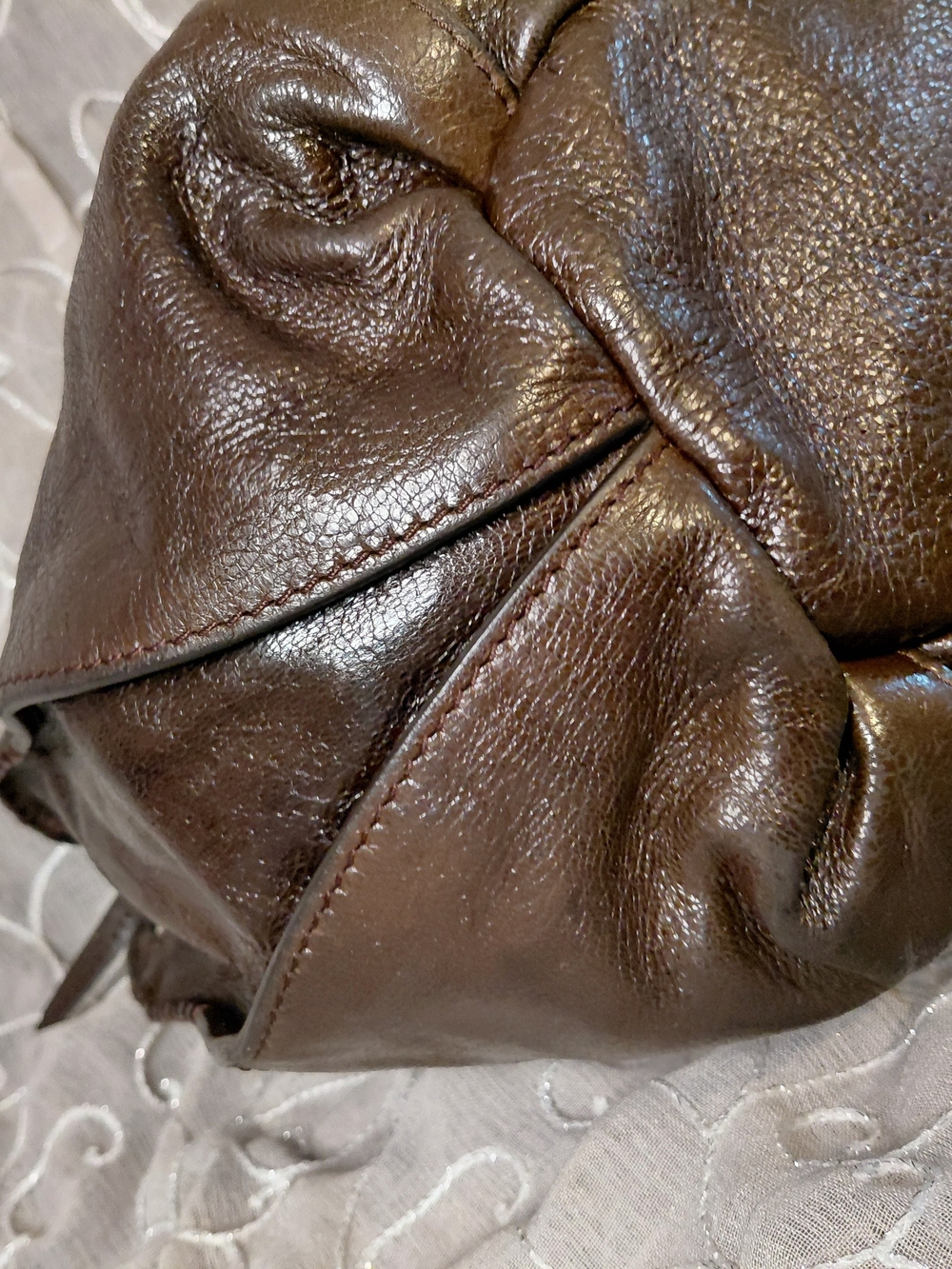 Celine Bittersweet Brown Leather Hobo with Decorative Charm - Picture 7 of 11